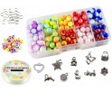 ZESTAW KORALIKÓW PERŁY SZKLANE DO BRANSOLETEK MIX