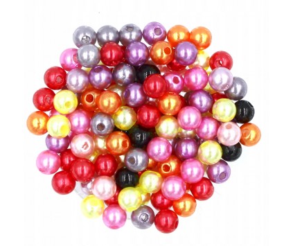 Koraliki Perły Perełki Akrylowe 6mm 100szt mix