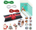 ZESTAW OPAKOWANIA ŚWIĘTA SZNURKI ZAWIESZKI NAKLEJKI PUDEŁECZKO CELOFAN