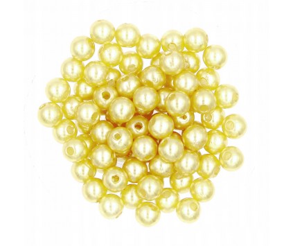 Koraliki PERŁA PERŁY PEREŁKI akryl 6mm 50szt Żółty