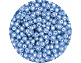 PERŁA PERŁY PEREŁKI SZKLANE 4mm 50szt niebieskie