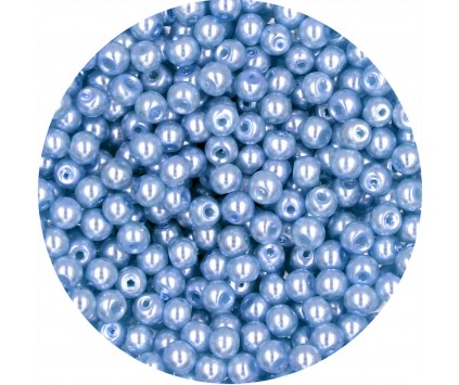 PERŁA PERŁY PEREŁKI SZKLANE 4mm 50szt niebieskie