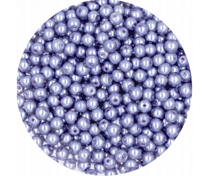 PERŁA PERŁY PEREŁKI SZKLANE 4mm 50sztuk siwo-niebi