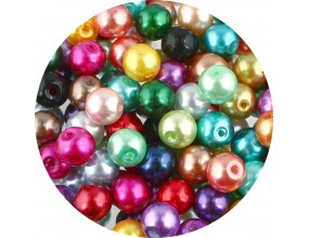 KORALIKI PERŁY PERŁA SZKLANE 8mm MIX 50SZT HURT