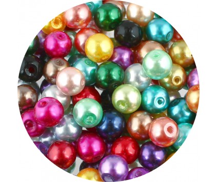KORALIKI PERŁY PERŁA SZKLANE 8mm MIX 50SZT HURT
