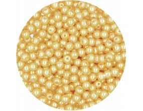 Koraliki Szklane Kuleczki Kulki Perły Perła Perełki 4mm 50szt złote kula