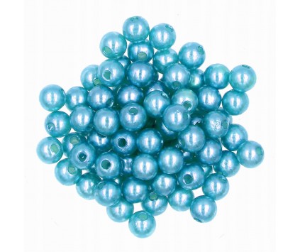 Koraliki PERŁA PERŁY PEREŁKI akryl 6mm 50szt niebi