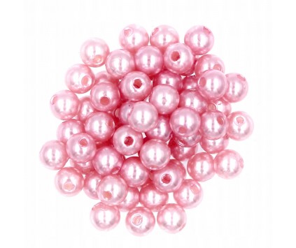 Koraliki PERŁA PERŁY PEREŁKI akryl 6mm 50szt Róż j