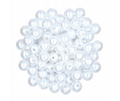 Koraliki PERŁA PERŁY PEREŁKI akryl 6mm 50szt Białe