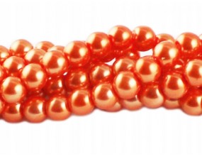 PERŁY SZKLANE PERŁA SZNUR 8mm koraliki 55szt pomar