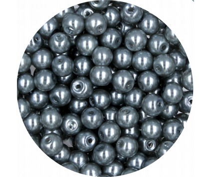 PERŁA PERŁY PEREŁKI SZKLANE 6mm siwy 30 sztuk