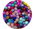 Koraliki Szklane "Spękane" Crackle Kulki Kuleczki 6mm Mix Kolorów 50szt