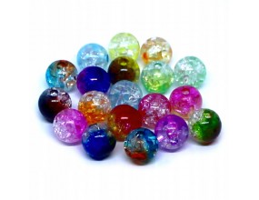 Koraliki Akrylowe Spękane Crackle 8mm Mix 20szt