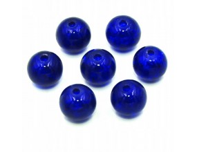 KORALIKI SZKLANE CRACKLE 8mm GRANATOWY 20SZT