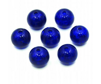 KORALIKI SZKLANE CRACKLE 8mm GRANATOWY 20SZT