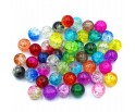 KORALIKI CRACKLE SZKŁO 8mm 50SZT HURT MIX DWUKOLOROWE JEDNOKOLOROWE