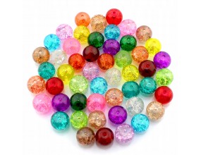 KORALIKI SZKLANE CRACKLE 8mm MIX 50SZT HURT