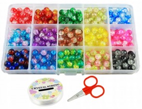 ZESTAW crackle KORALIKÓW DO BRANSOLETEK KORALIKI SZKLANE