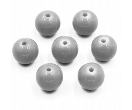 KORALIKI SZKLANE POWLEKANE SZARE KULKI KULECZKI DO BIŻUTERII 8mm 20SZT