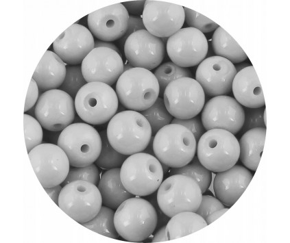 KORALIKI SZKLANE POWLEKANE KULKI GŁADKIE DO BIŻUTERII SZARE SIWE 8mm 50sz
