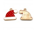 ZAWIESZKA EMALIOWANA ŚWIĄTECZNA CHARMS CZAPKA MIKOŁAJA MIKOŁAJ ŚWIĘTA 2szt