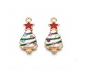 ZAWIESZKA EMALIOWANA CHARMS CHOINKA Z CYRKONIAMI ŚWIĘTA OZDOBY WISIOREK 2szt