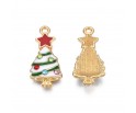 ZAWIESZKA EMALIOWANA CHARMS CHOINKA Z CYRKONIAMI ŚWIĘTA OZDOBY WISIOREK 2szt
