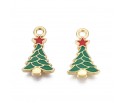 ZAWIESZKA EMALIOWANA CHARMS CHOINKA MIKOŁAJKI ŚWIĘTA OZDOBY WISIOREK 2szt