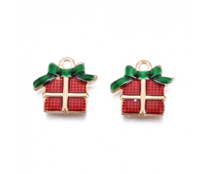 ZAWIESZKA EMALIOWANA CHARMS PREZENT MIKOŁAJKI ŚWIĘTA OZDOBY WISIOREK 2szt