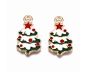 ZAWIESZKA EMALIOWANA CHARMS CHOINKA MIKOŁAJKI ŚWIĘTA OZDOBY WISIOREK 2szt