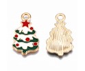 ZAWIESZKA EMALIOWANA CHARMS CHOINKA MIKOŁAJKI ŚWIĘTA OZDOBY WISIOREK 2szt