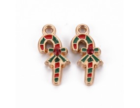 ZAWIESZKA EMALIOWANA CHARMS LASKA CUKROWA MIKOŁAJKI ŚWIĘTA WISIOREK 2szt