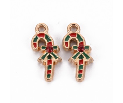 ZAWIESZKA EMALIOWANA CHARMS LASKA CUKROWA MIKOŁAJKI ŚWIĘTA WISIOREK 2szt