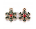 ZAWIESZKA EMALIOWANA CHARMS ŚNIEŻYNKA Z CYRKONIĄ MIKOŁAJKI ŚWIĘTA 2szt