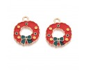 ZAWIESZKA EMALIOWANA CHARMS WIENIEC ŚWIĄTECZNY MIKOŁAJKI ŚWIĘTA 2szt