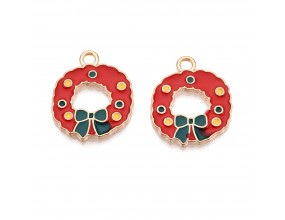 ZAWIESZKA EMALIOWANA CHARMS WIENIEC ŚWIĄTECZNY MIKOŁAJKI ŚWIĘTA 2szt