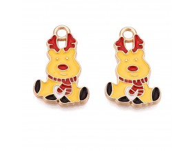 ZAWIESZKA EMALIOWANA CHARMS RENIFERY OZDOBY WISIOREK MIKOŁAJKI ŚWIĘTA 2szt