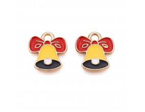 ZAWIESZKA EMALIOWANA CHARMS DZWONECZEK DZWONEK MIKOŁAJKI ŚWIĘTA 2szt