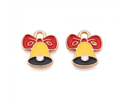 ZAWIESZKA EMALIOWANA CHARMS DZWONECZEK DZWONEK MIKOŁAJKI ŚWIĘTA 2szt