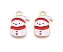 ZAWIESZKA EMALIOWANA CHARMS BAŁWAN BAŁWANEK MIKOŁAJKI ŚWIĘTA 2szt