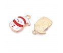 ZAWIESZKA EMALIOWANA CHARMS BAŁWAN BAŁWANEK MIKOŁAJKI ŚWIĘTA 2szt