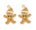 ZAWIESZKA EMALIOWANA CHARMS PIERNIKOWY LUDZIK CIASTKO MIKOŁAJKI ŚWIĘTA 2szt