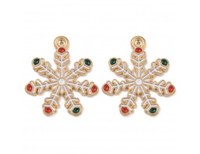 ZAWIESZKA EMALIOWANA CHARMS ŚNIEŻYNKA PŁATEK ŚNIEGU MIKOŁAJKI ŚWIĘTA 2szt