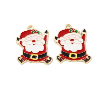 ZAWIESZKA EMALIOWANA CHARMS DUŻY MIKOŁAJ MIKOŁAJE MIKOŁAJKI ŚWIĘTA 2szt