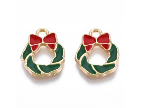 ZAWIESZKA EMALIOWANA CHARMS WIANEK WIENIEC ADWENTOWY MIKOŁAJKI ŚWIĘTA 2szt