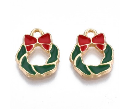 ZAWIESZKA EMALIOWANA CHARMS WIANEK WIENIEC ADWENTOWY MIKOŁAJKI ŚWIĘTA 2szt