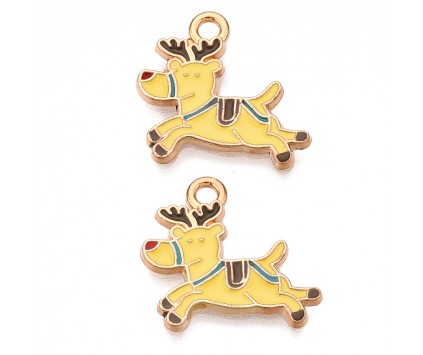 ZAWIESZKA EMALIOWANA CHARMS RENIFEREK RENIFERKI RENIFER MIKOŁAJ ŚWIĘTA 2szt