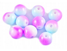 KORALIKI SZKLANE POWLEKANE DWUBARWNE 8mm 20SZT