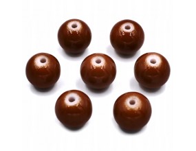 KORALIKI SZKLANE POWLEKANE CIEMNY BRĄZ 8mm 20SZT