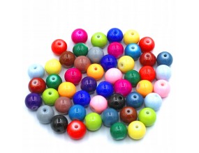 KORALIKI POWLEKANE SZKLANE 8mm MIX 50SZT HURT